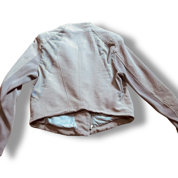 Blank NYC Beige Tan Moto-Style Jacket – Size Large - Picture 3 of 11